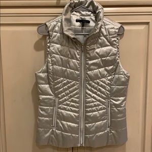 White House Black Market silver puffy vest
